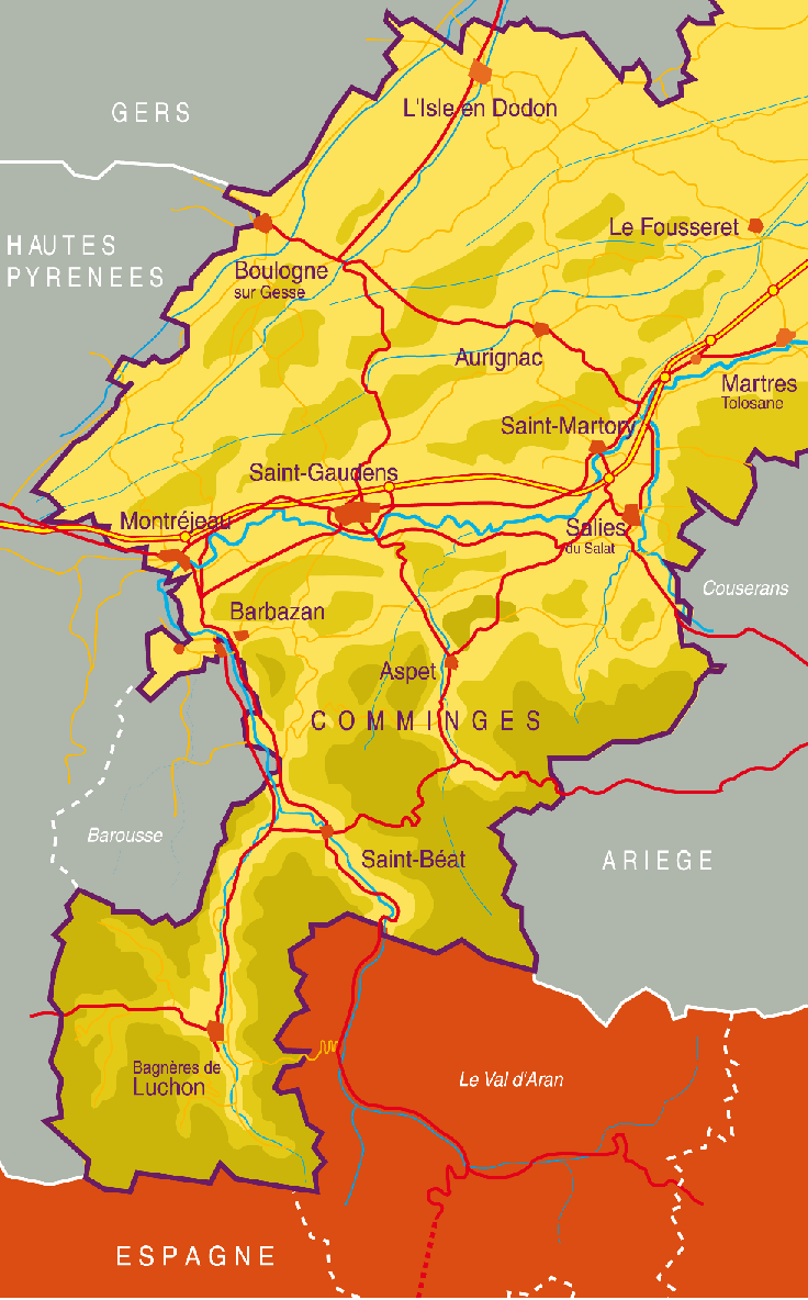 Carte du Comminges